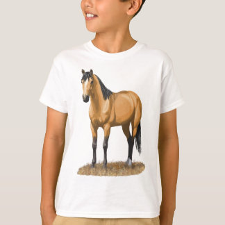 Schöne Buckskin Duft Quarter Horse Stallion Hors T-Shirt