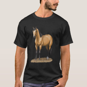 Schöne Buckskin Duft Quarter Horse Stallion Hors T-Shirt