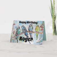 Schöne Budgien Budgerigars Gum Blossom Men Card