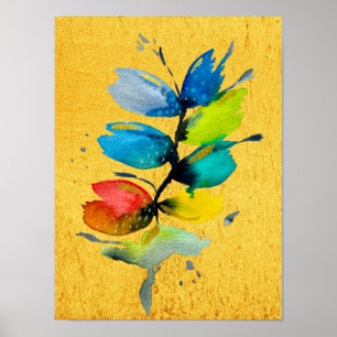 Schöne bunt blumenlose Blume Poster