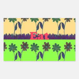 Schöne bunt Eat Liebe Spieltext Blumenstrauß Pop Rechteckiger Aufkleber