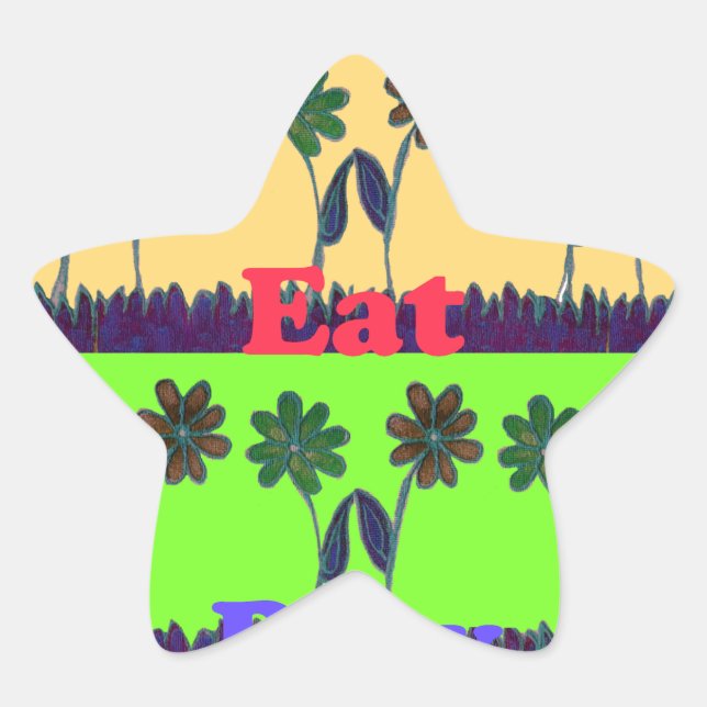 Schöne bunt Eat Liebe Spieltext Blumenstrauß Pop Stern-Aufkleber (Vorderseite)