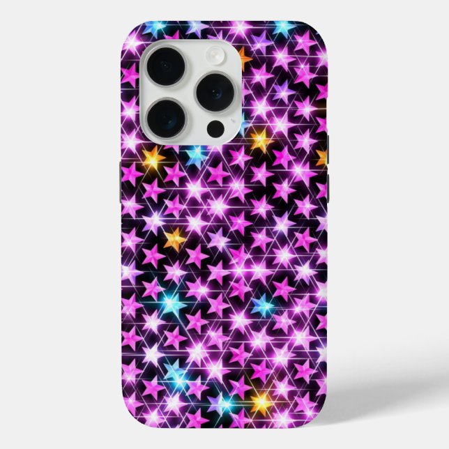 schöne bunt lila glänzende Sterne Case-Mate iPhone Hülle (Rückseite)