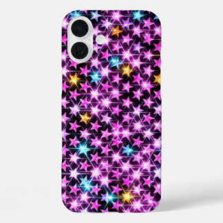 schöne bunt lila glänzende Sterne iPhone 16 Plus Hülle