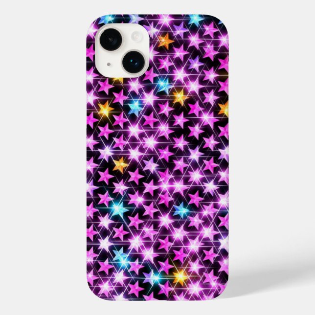 schöne bunt lila glänzende Sterne Case-Mate iPhone Hülle (Rückseite)