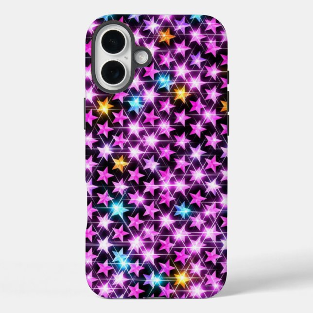 schöne bunt lila glänzende Sterne Case-Mate iPhone Hülle (Rückseite)