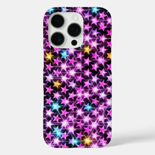 schöne bunt lila glänzende Sterne Case-Mate iPhone Hülle (Rückseite)