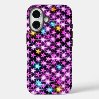 schöne bunt lila glänzende Sterne iPhone 16 Hülle