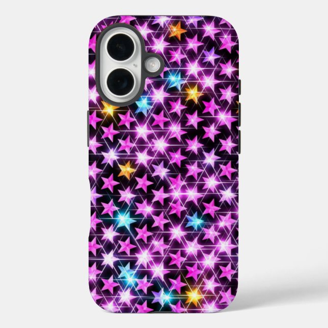 schöne bunt lila glänzende Sterne Case-Mate iPhone Hülle (Rückseite)