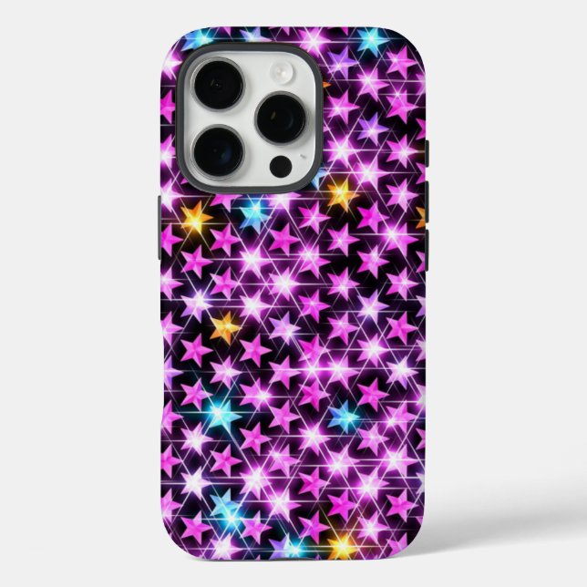 schöne bunt lila glänzende Sterne Case-Mate iPhone Hülle (Rückseite)