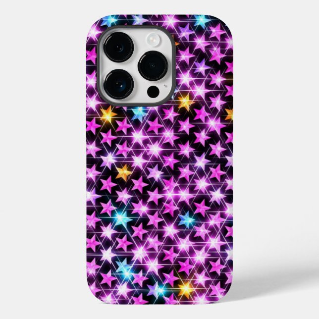 schöne bunt lila glänzende Sterne Case-Mate iPhone Hülle (Rückseite)