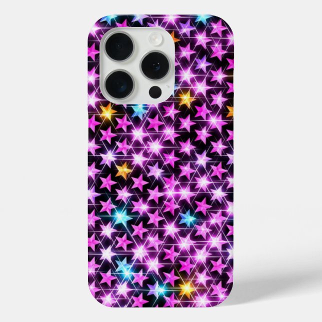 schöne bunt lila glänzende Sterne Case-Mate iPhone Hülle (Rückseite)