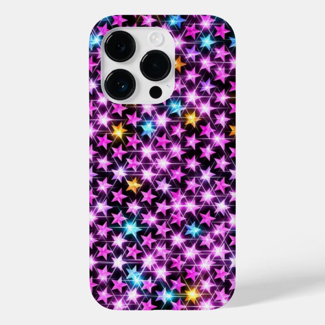 schöne bunt lila glänzende Sterne Case-Mate iPhone Hülle (Rückseite)