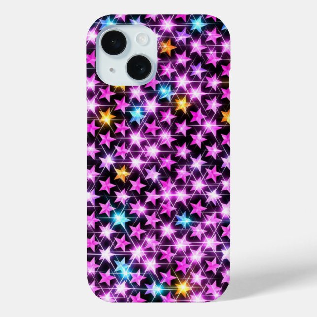 schöne bunt lila glänzende Sterne Case-Mate iPhone Hülle (Rückseite)