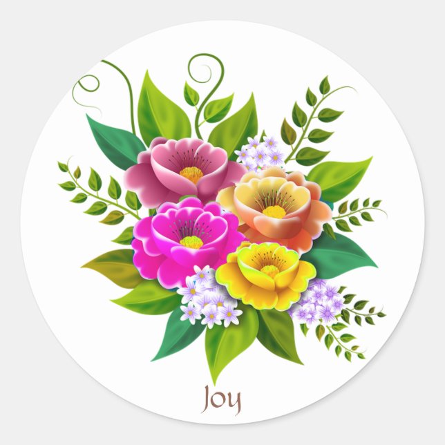 Schöne bunte Blumenstrauß Runder Aufkleber (Vorderseite)