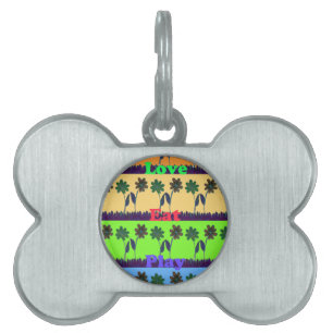 Schöne bunte Eat Love Play Text Florale Pop Art Tiermarke