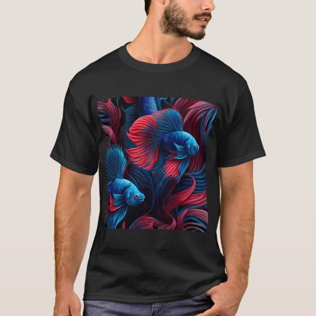 Schöne Bunte Elegante Fischgestaltung T-Shirt (Vorderseite)