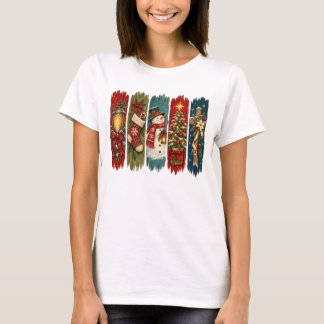 SCHÖNE BUNTE FEIERTAG WEIHNACHTEN PINSELSTRICHE T-Shirt