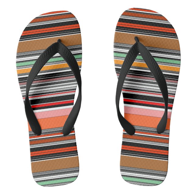Schöne, bunte Streifen Flip Flops (Fußbett)