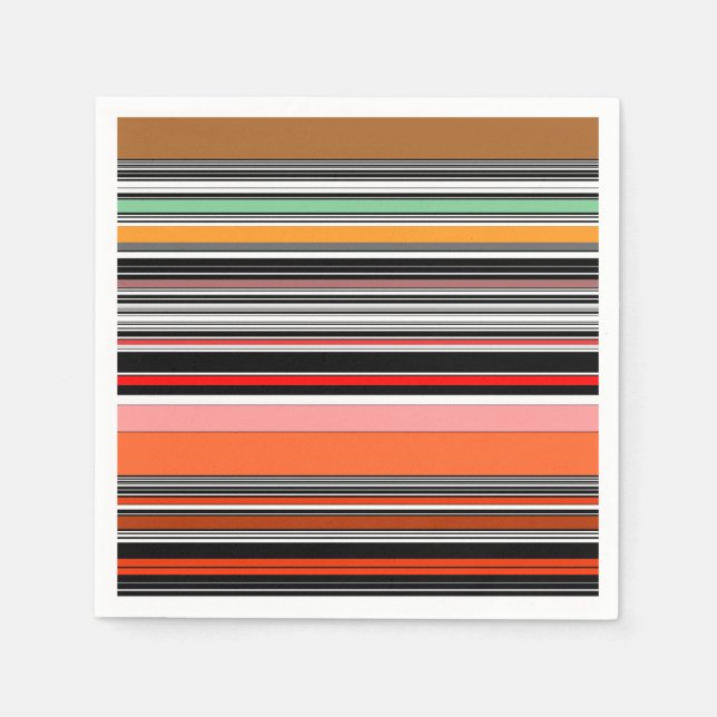 Schöne, bunte Streifen Serviette (Vorderseite)