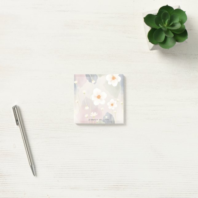 Schöne bunte Wasserfarben-Blumen benutzerdefiniert Post-it Klebezettel (Büro)
