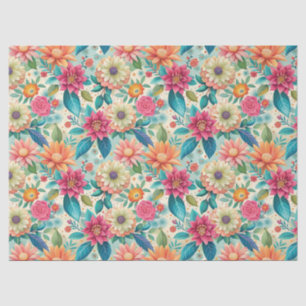Schöne Bunte Wildblumen Muster Decoupage Seidenpapier