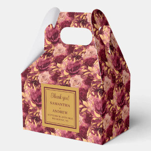 Schöne Burgund Blush Gold Wedding Vielen Dank Geschenkschachtel