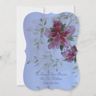 Schöne Burgund Flower Wedding Einladung