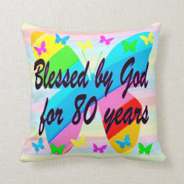 SCHÖNE BUTTERFLY 80. GEBURTSTAGSBLESSINGS PILLOW KISSEN