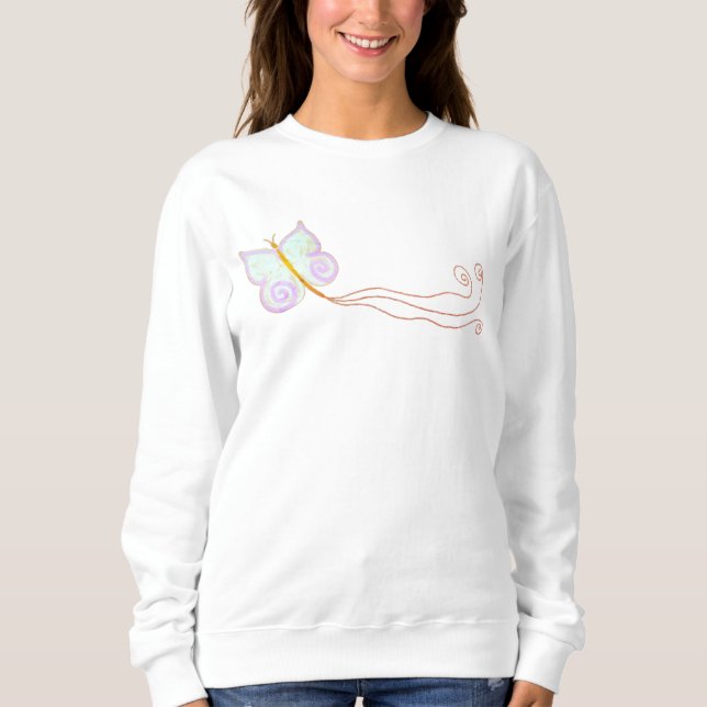 Schöne Butterfly Abstrakte, erhabene Kunst Sweatshirt (Vorderseite)