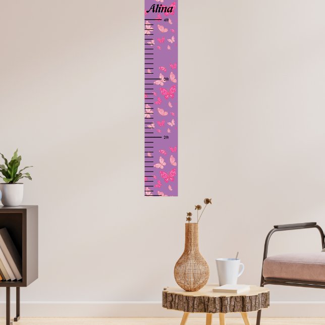 Schöne Butterfly Girls Growth Chart Poster (Wohnzimmer 3)