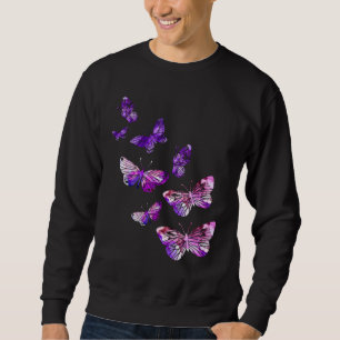 Schöne Butterfly Girls Lila Schmetterlinge Sweatshirt