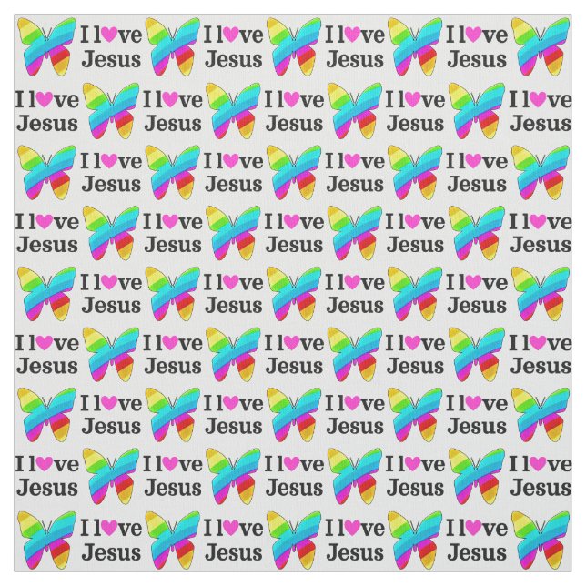 SCHÖNE BUTTERFLY I LIEBE JESUS STOFF (Muster)