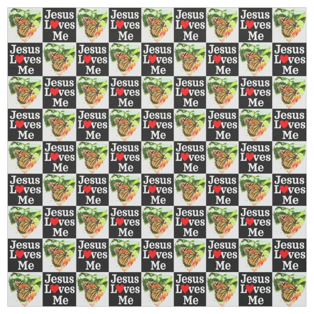 SCHÖNE BUTTERFLY JESUS LIEBEN ICH CHRISTLICH STOFF (Muster)