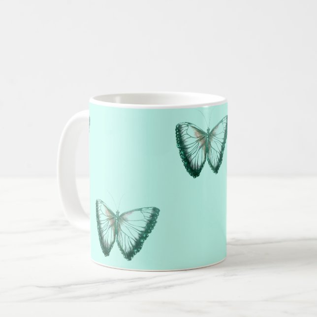 Schöne Butterfly Kaffeetasse (Vorderseite Links)
