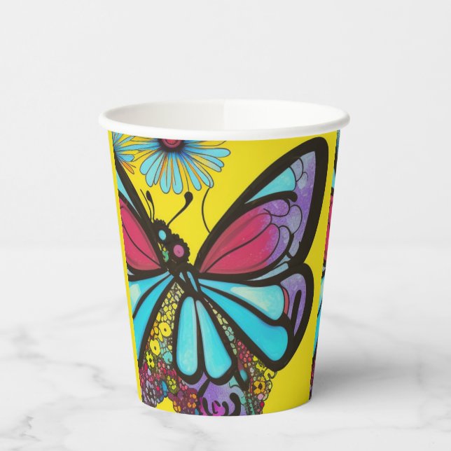 Schöne Butterfly Pappbecher (Links)