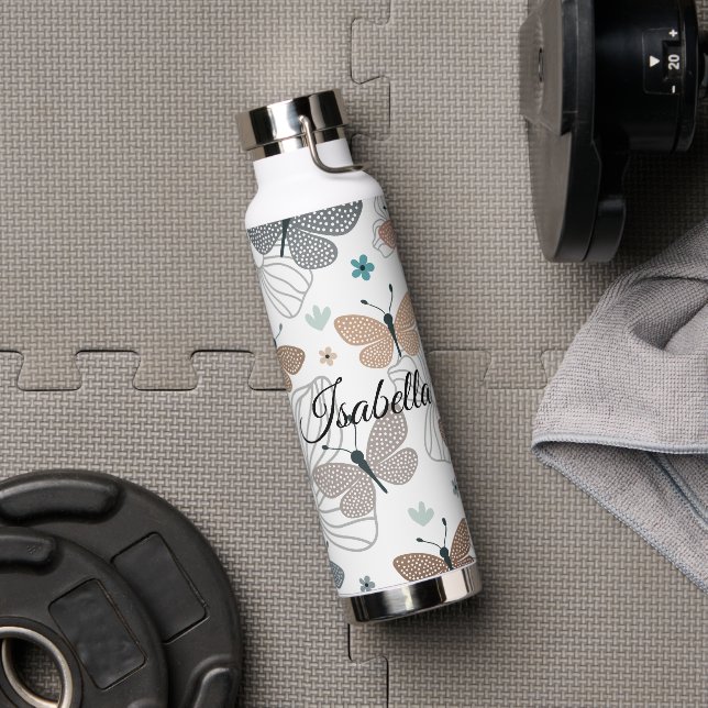 Schöne Butterfly Personalisierte Wasserflasche Trinkflasche (Fitnessstudio)
