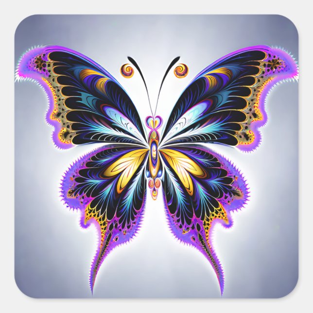 Schöne Butterfly Quadratischer Aufkleber (Vorderseite)