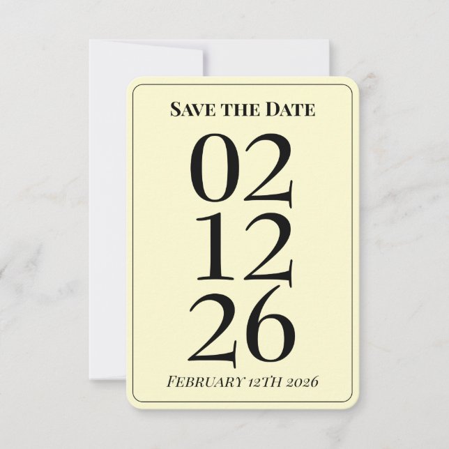 Schöne Buttergelbe Hochzeit Save the Date Karten (Vorderseite)