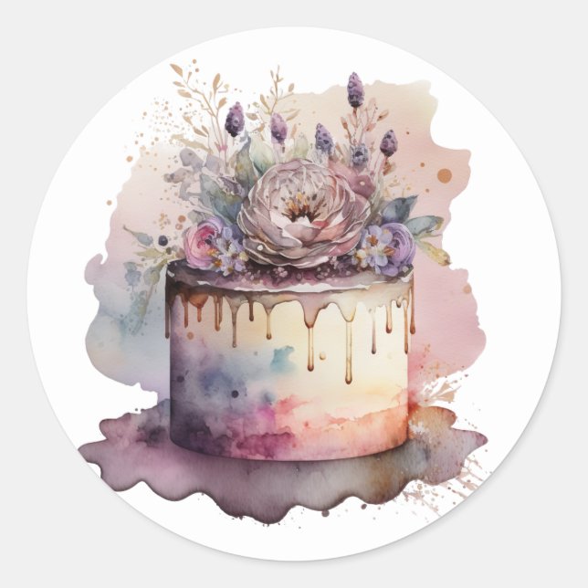 Schöne Cake Sticker (Vorderseite)