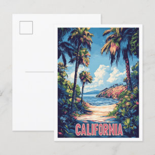 Schöne California USA Illustration Travel Postkarte