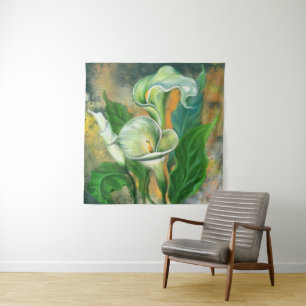 Schöne Calla-Lilien-Blumen-Tapetenmalerei Wandteppich