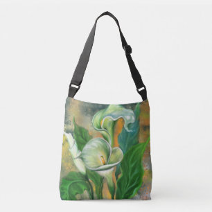 Schöne Calla Lily Blume - Migned Art Zeichn - Tragetaschen Mit Langen Trägern