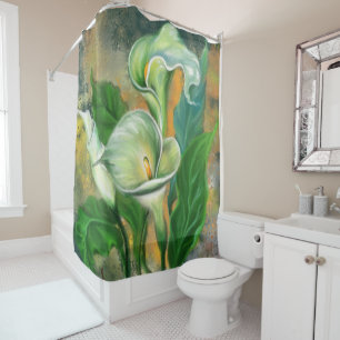 Schöne Calla Lily Blume - Migned Art Zeichnend Duschvorhang
