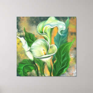 Schöne Calla Lily Blume - Migned Art Zeichnend Leinwanddruck