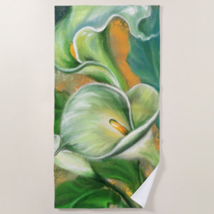 Schöne Calla Lily Blume - Migned Zeichnend Strandtuch