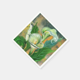 Schöne Calla Lily Blume Napkins Malerei Serviette