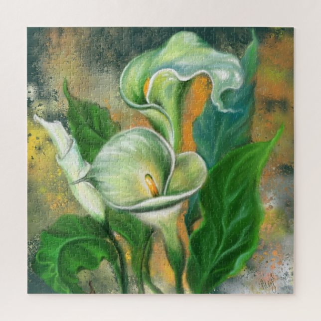Schöne Calla Lily Blume - Verwandte Zeichnend Kuns Puzzle (Vertikal)