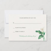 Schöne Calla Lily RSVP Karte