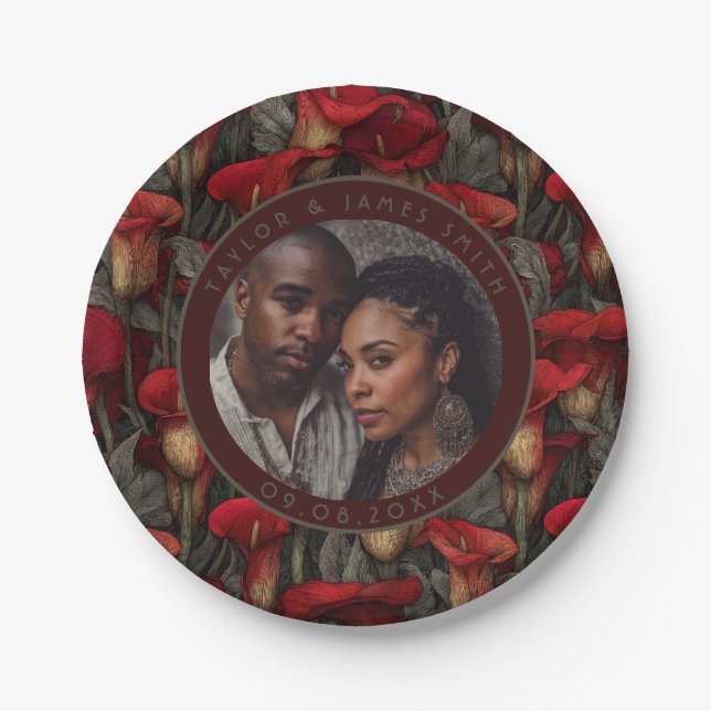 Schöne Calle Lilies Teller für Hochzeit nach Pa (Vorderseite)